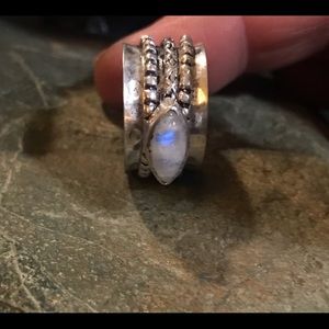 Rainbow Moonstone Meditation Ring